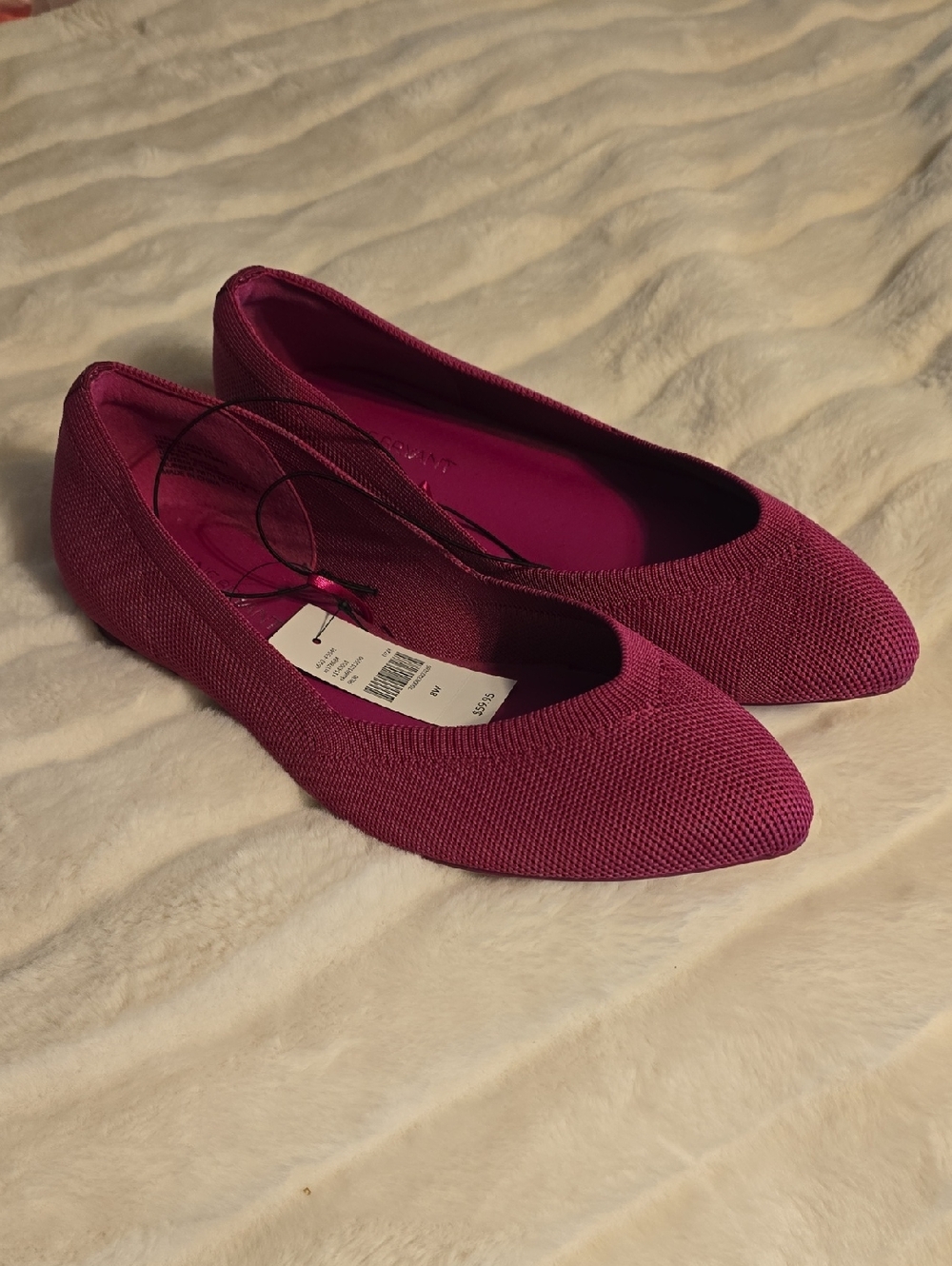 Lane Bryant Pointed Knit Ballet Flats in Magenta